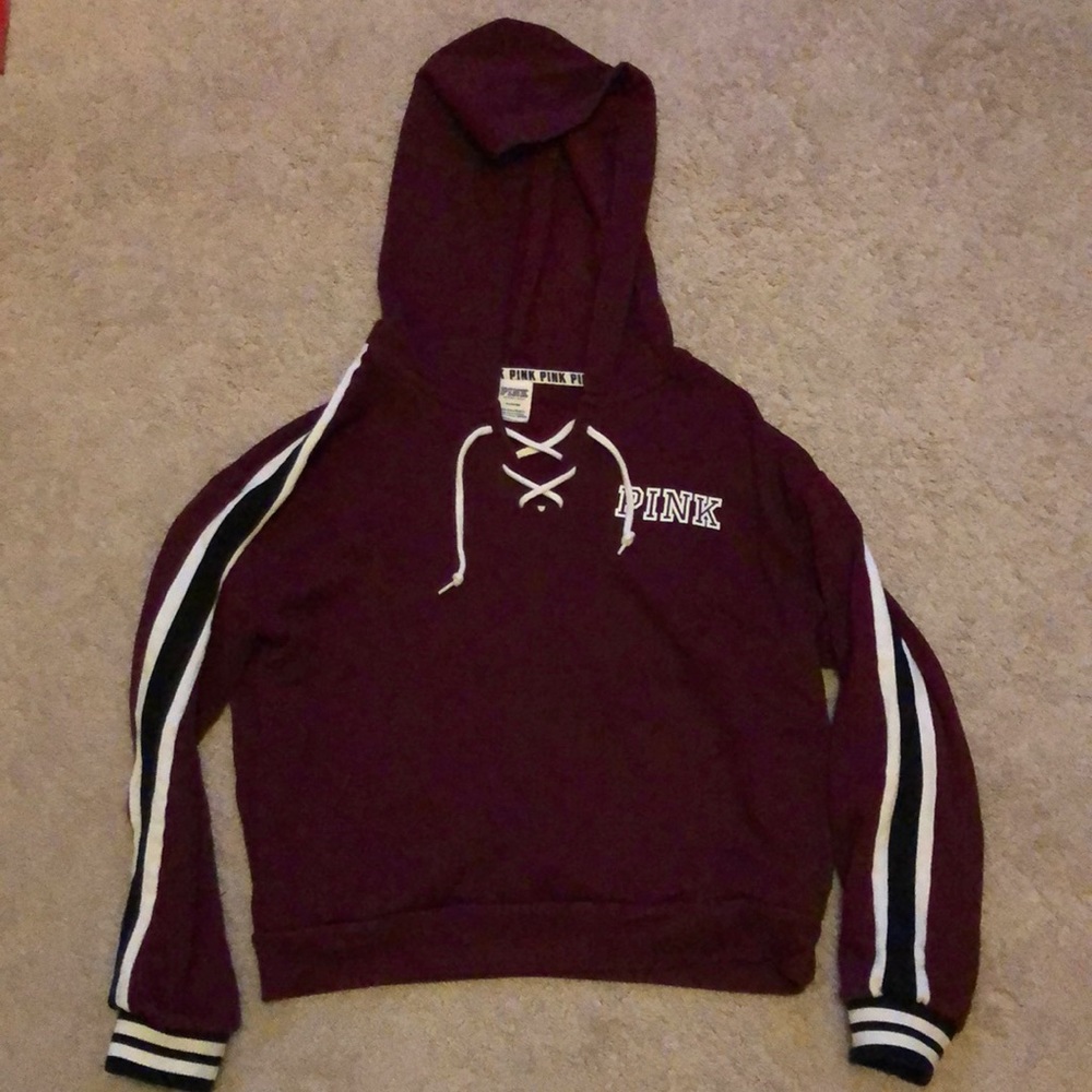 PINK Hoodie Sweatshirt (slightly cropped)